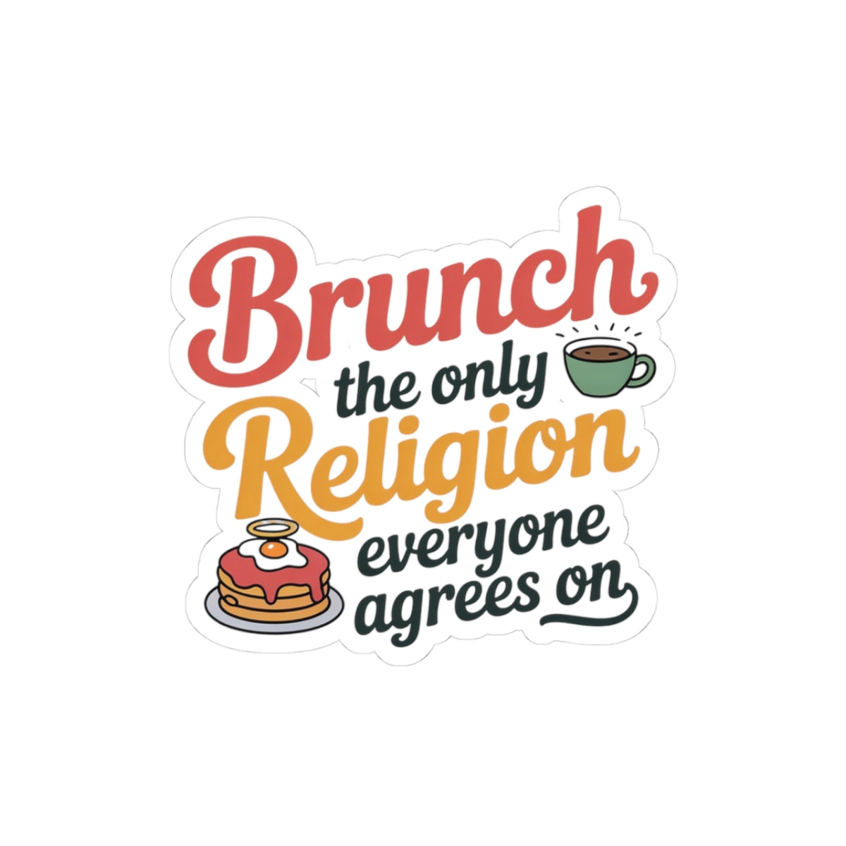 NYC Brunch Believer Sticker - Pancake Devotee Vinyl Decal for Weekend Foodies