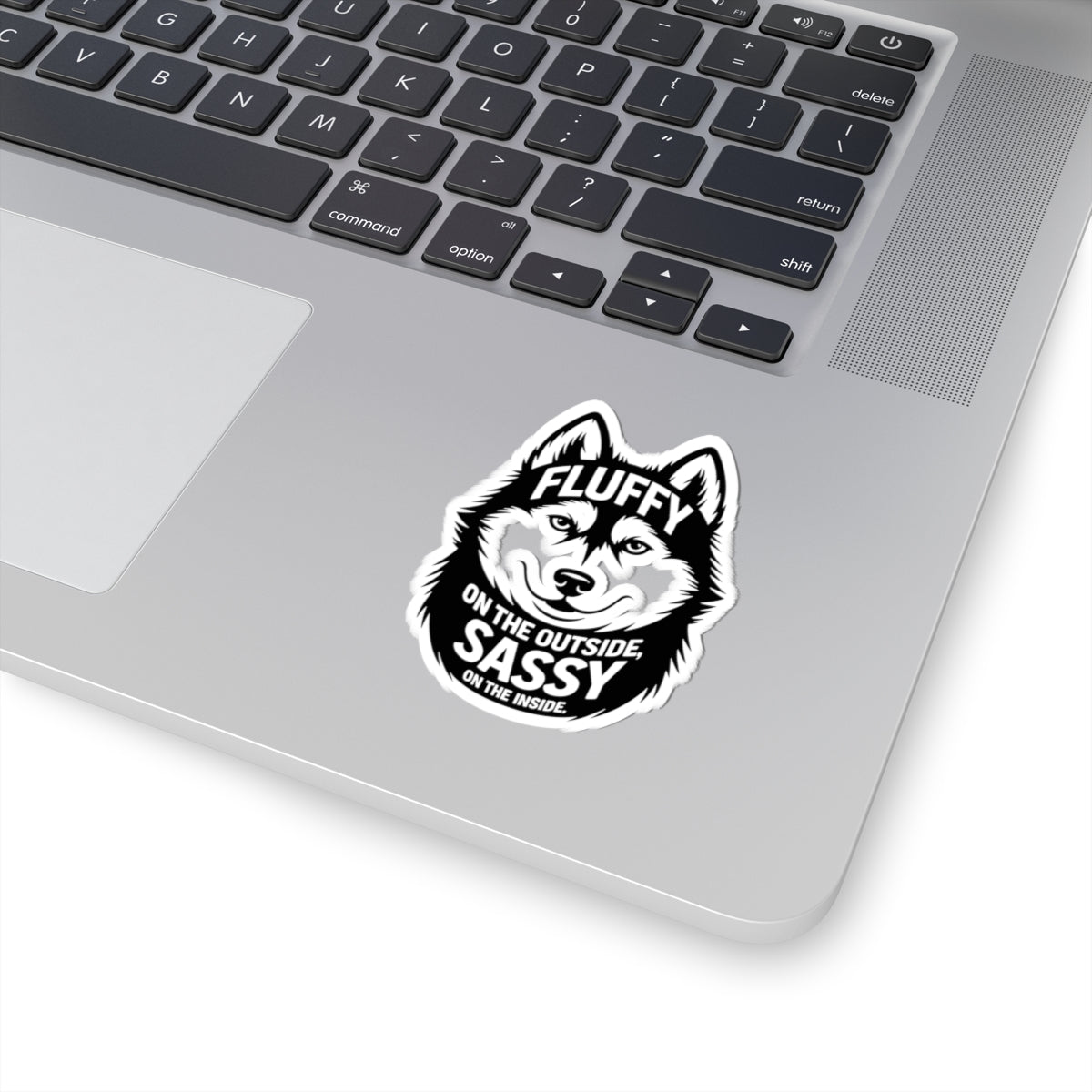 Fluffy Sassy Husky Sticker - Playful Vinyl Decal for Dog Lovers, Husky Fans
