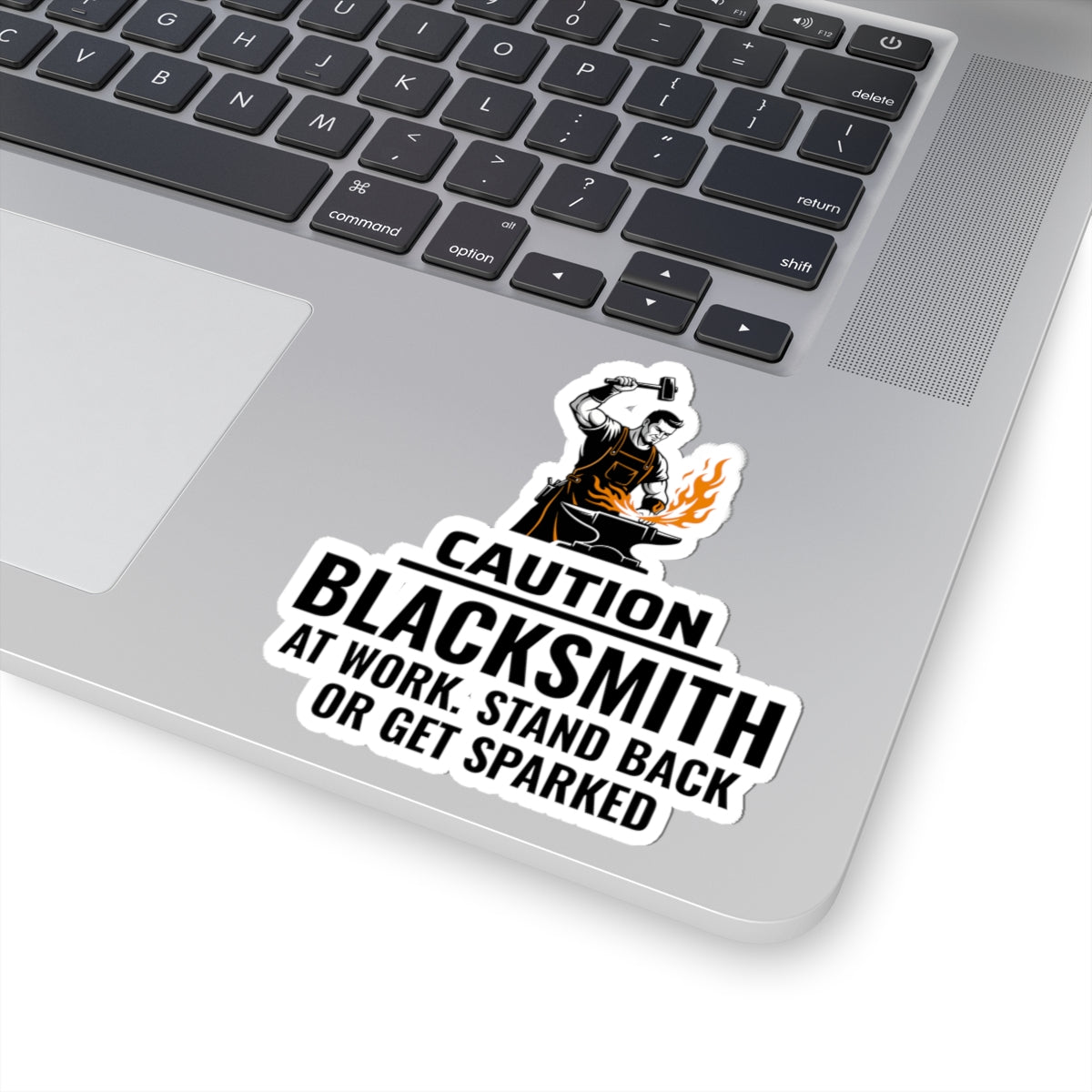 Blacksmith Caution Sticker – Funny Forge Warning Humor Decal for Iron Workers Bladesmiths and Anvil Crafters