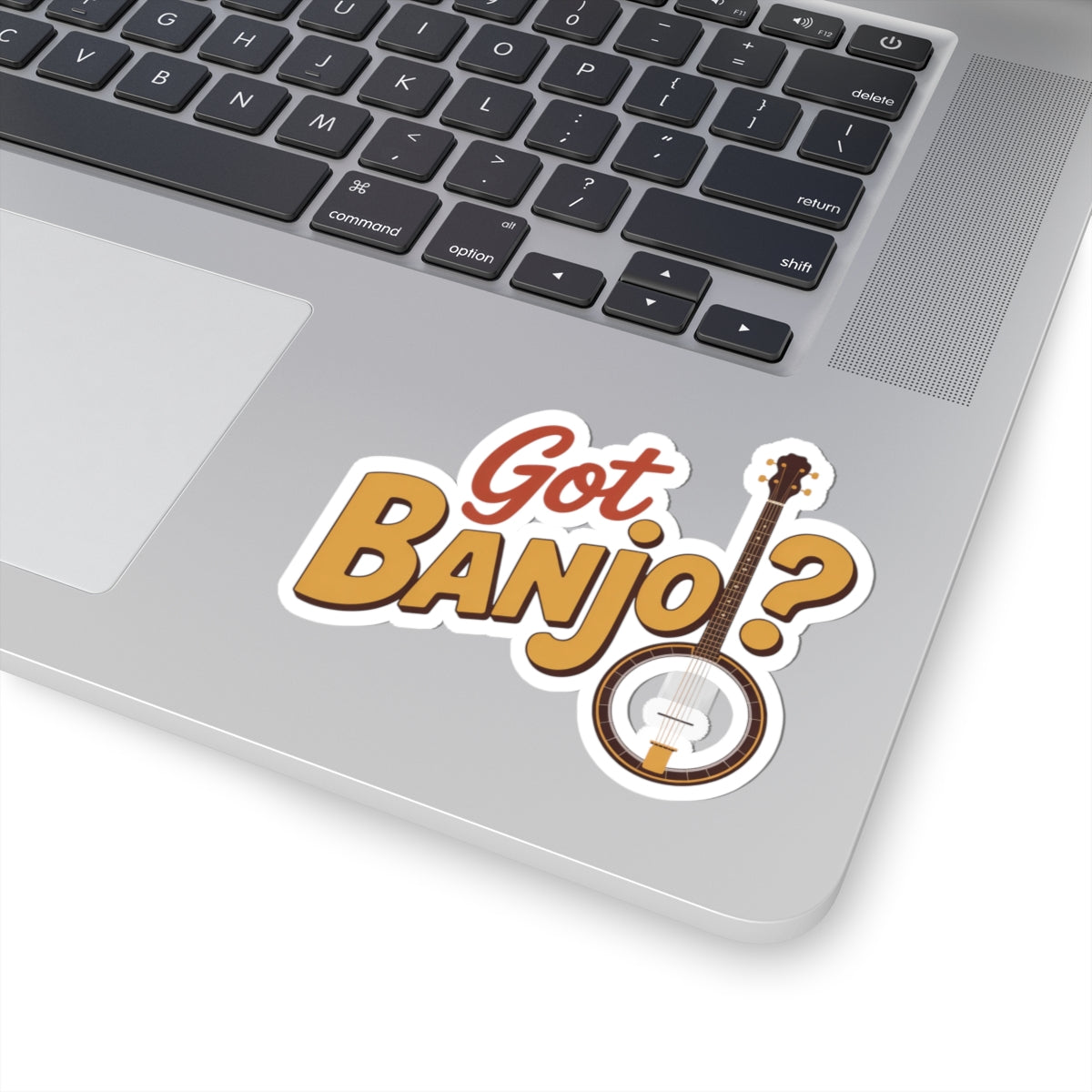 Banjo Sticker – Retro Humor Playful Decal for Bluegrass Musicians Five-String Instrument Lovers