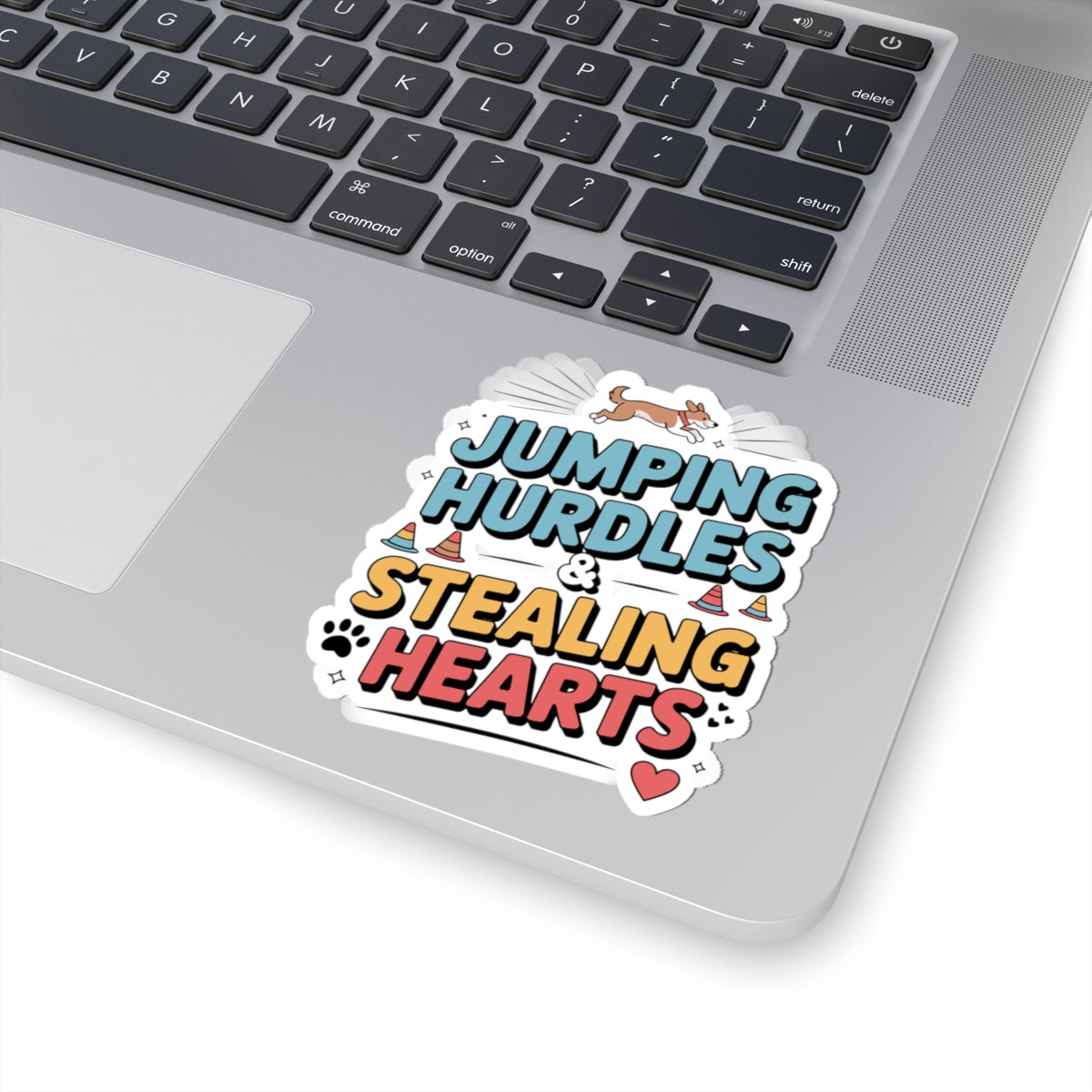 Dog Agility Jumping Sticker - Funny Pet Training Vinyl Decal for Dog Owners Trainers Competitors