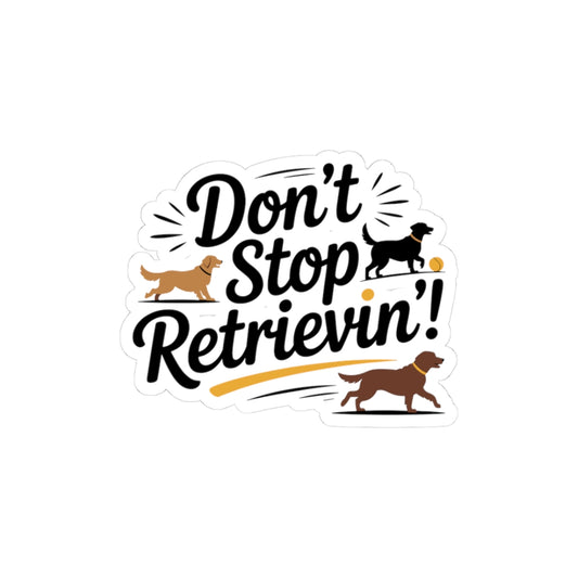 Golden Retriever Music Sticker - Playful Dog Vinyl Decal for Pet Lovers & 80s Fans