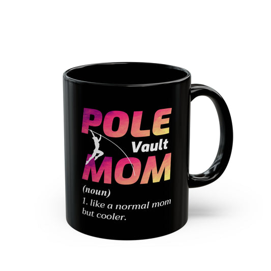 Pole Vault Mug Black – Gift for Pole Vaulter, Track and Field Mom, Athlete Coffee Cup 11 oz
