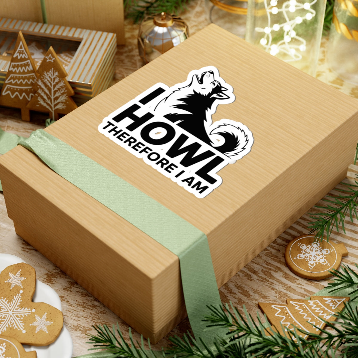 Philosophical Husky Sticker - Howl Therefore I Am Vinyl Decal for Dog Lovers