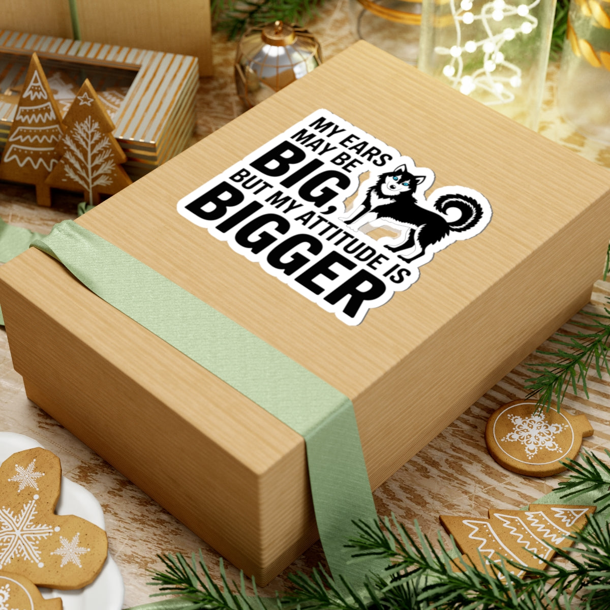 Big Attitude Husky Sticker - Sassy Ears Vinyl Decal for Siberian Dog Lovers