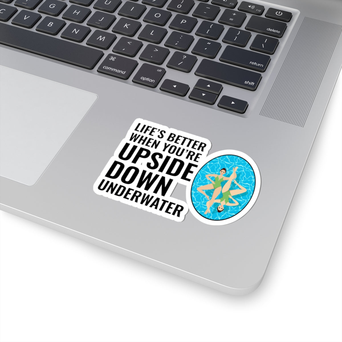Whimsical Synchronized Swimming Sticker - Upside Down Underwater Vinyl Decal