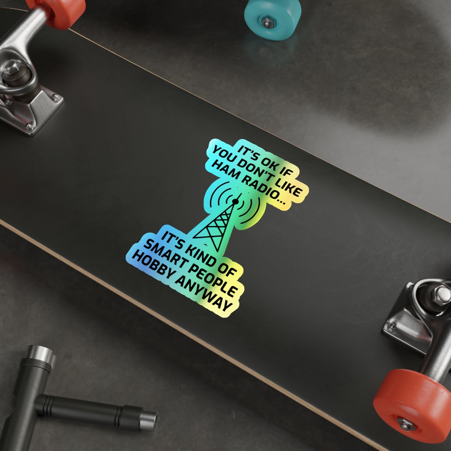 Amateur Ham Radio Operator Stickers Holographic Vinyl Decal - Morse Code & DXing for Tech Enthusiasts