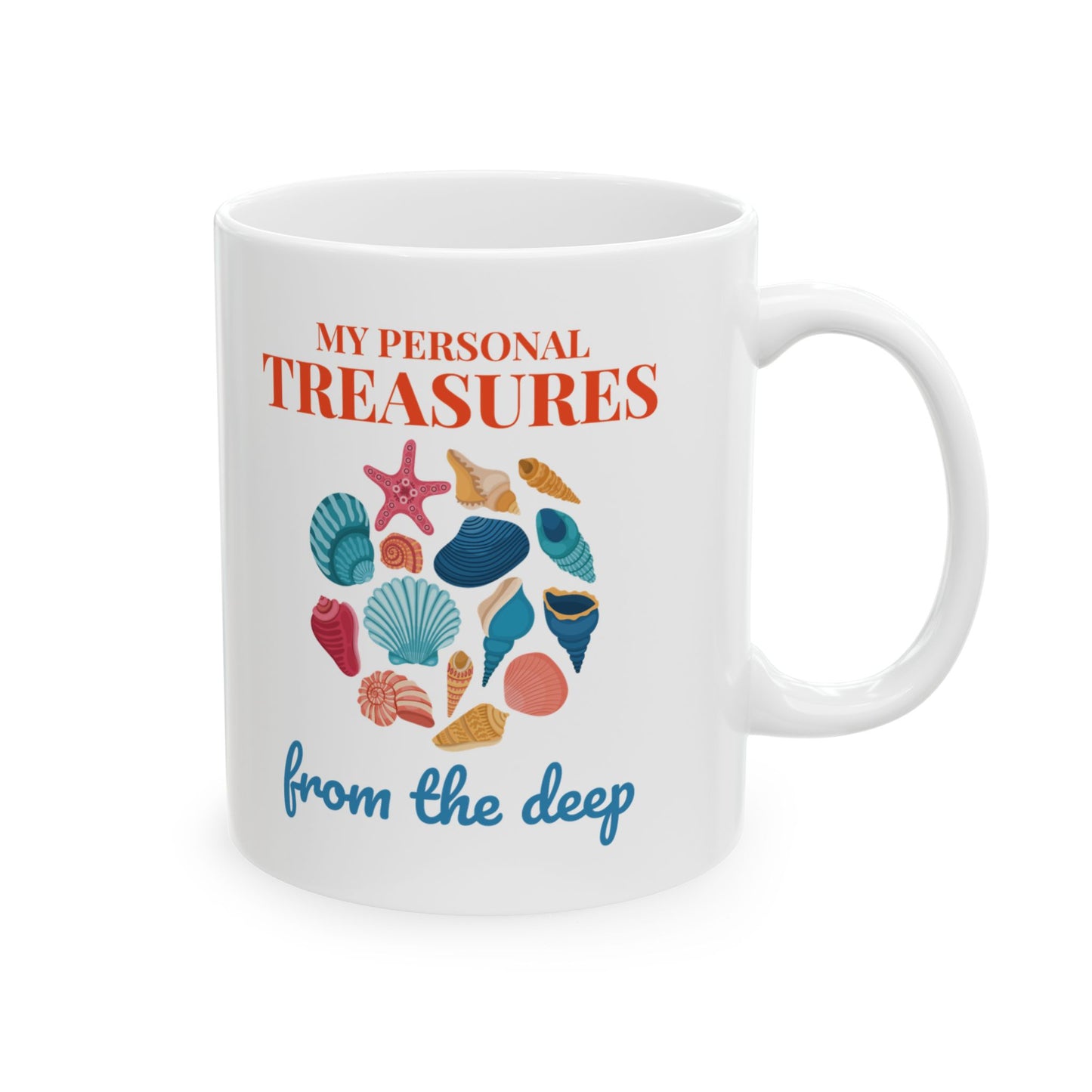Seashells Collector Mug, Ocean Treasures, Beachcomber
