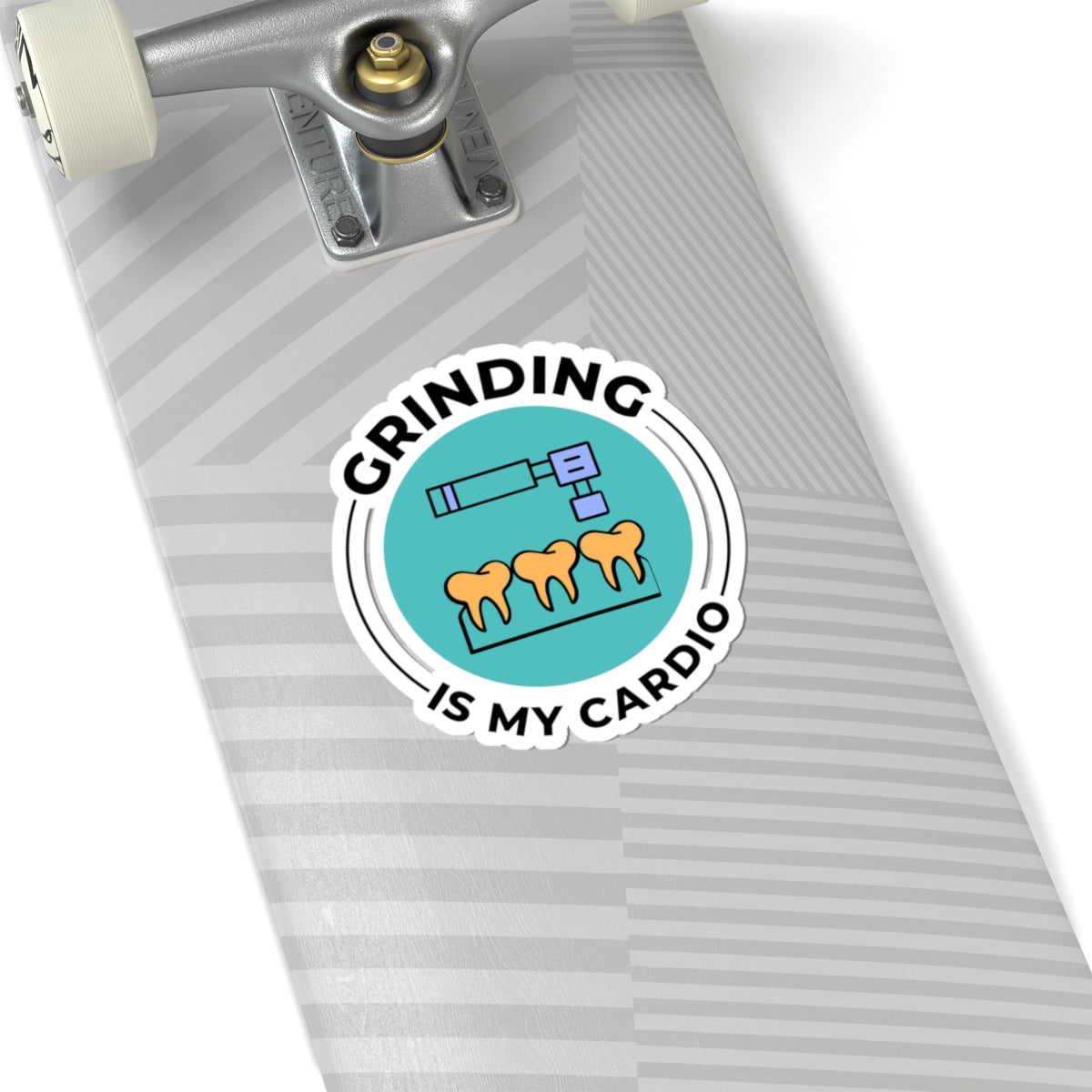 Grinding Is My Cardio Dental Sticker - Funny Lab Tech Vinyl Decal for Dentists & Ceramists