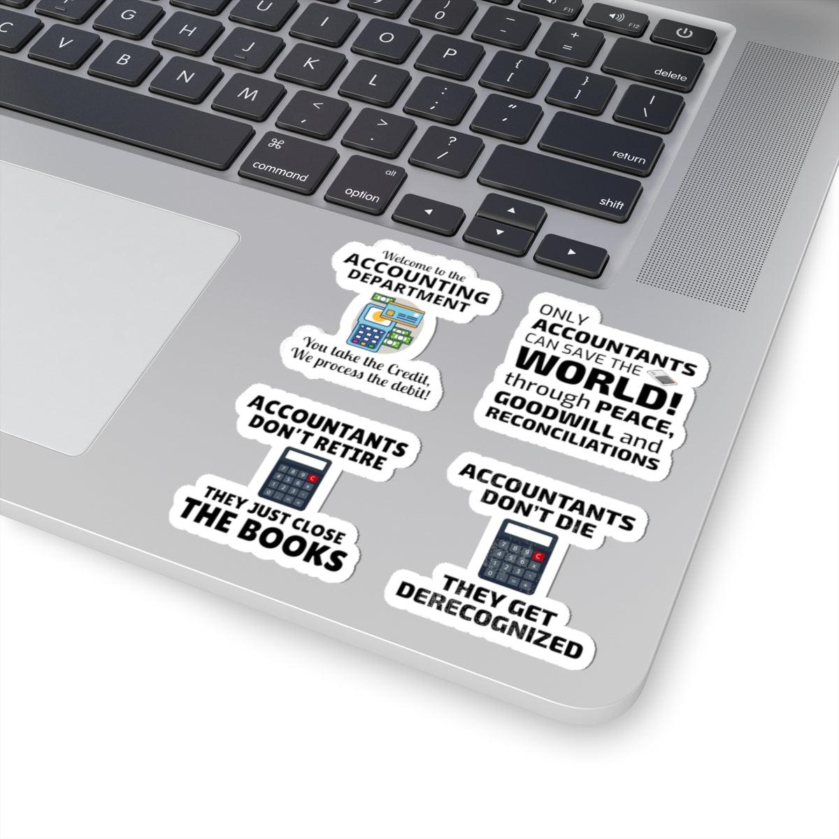 Accountant Sticker Pack – 4 PCS Funny Close the Books Decal Set for Accountants CPAs and Finance Pros