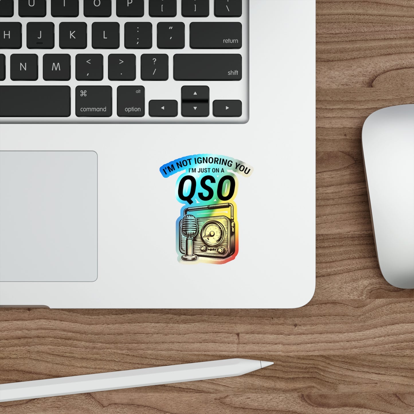 Amateur Ham Radio Operator Stickers Holographic Vinyl Decal - QSO Focus & Radio Enthusiasts