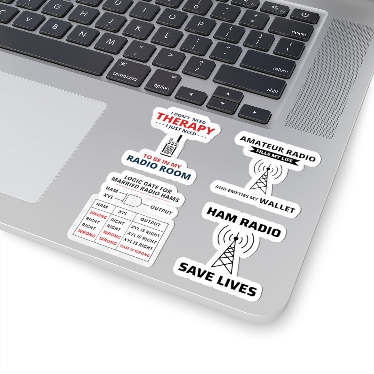 Ham Radio Sticker Pack – 4 PCS Funny Married Operator Logic Decals for Amateur Hobbyists Radio Room Lovers