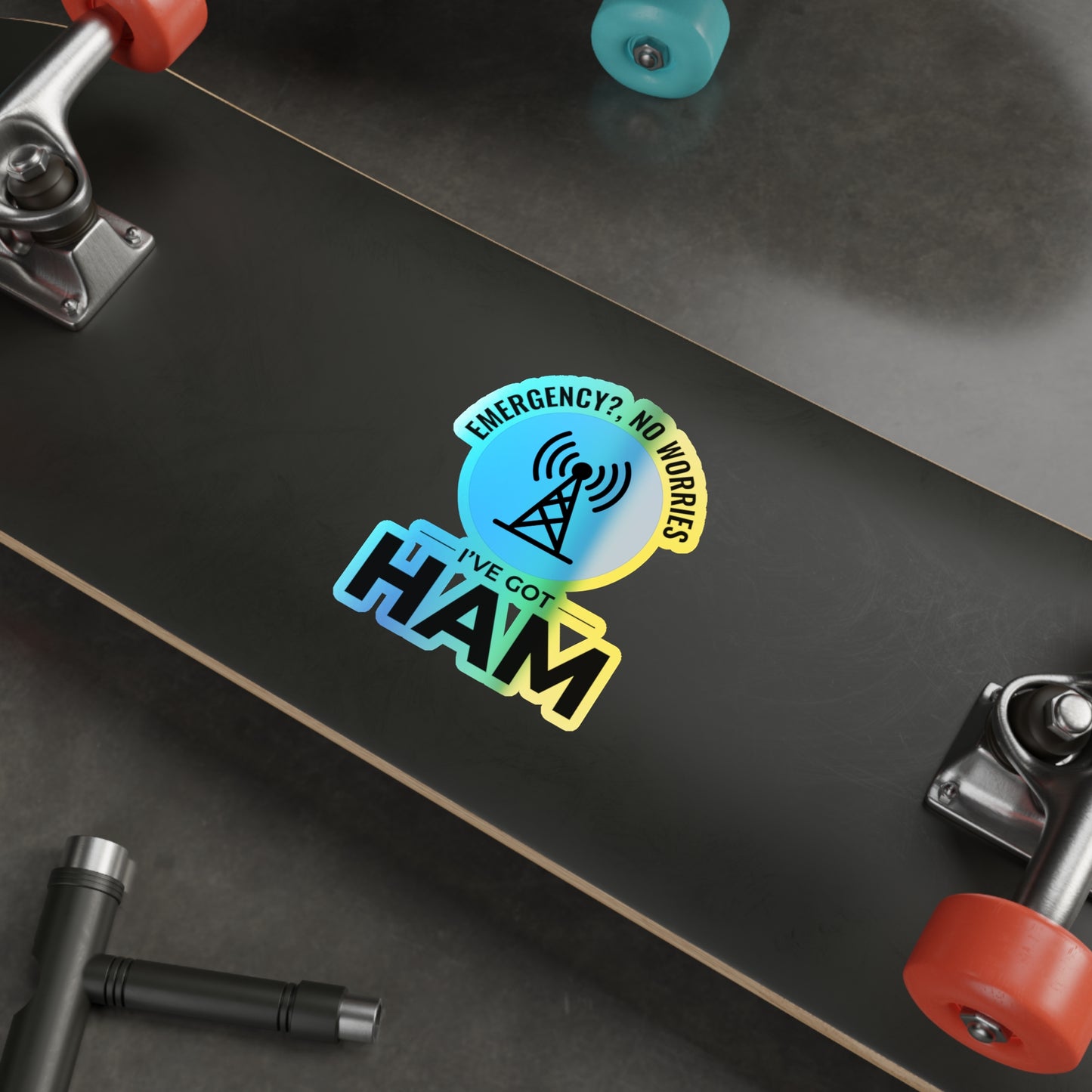 Amateur Ham Radio Operator Stickers Holographic Vinyl Decal - Morse Code & DXing