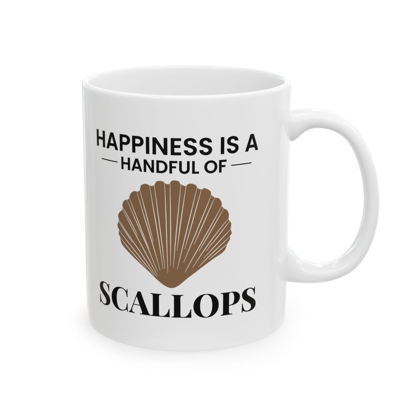 Scallop Happiness Mug, Ocean Lover, Beach Treasure