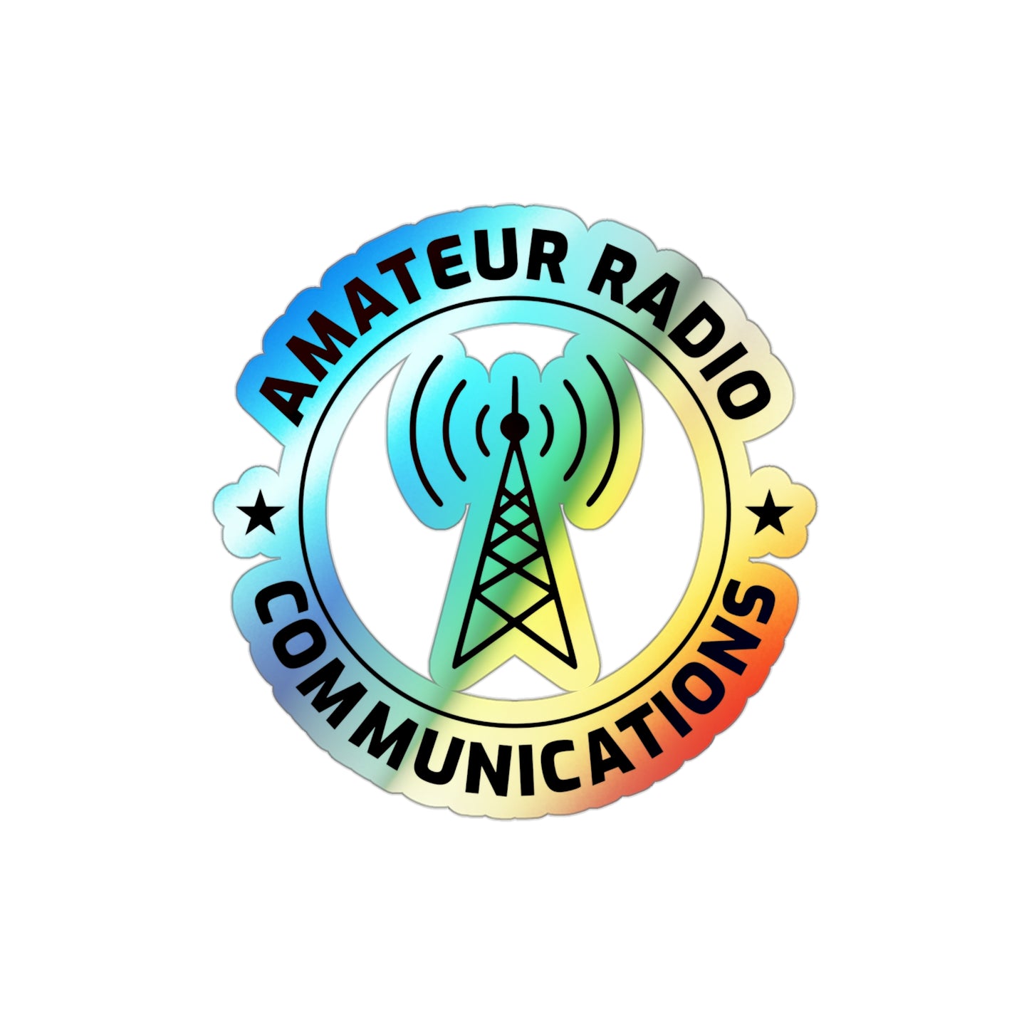 Amateur Ham Radio Operator Stickers Holographic Vinyl Decal - Morse Code & DXing for Radio Enthusiasts