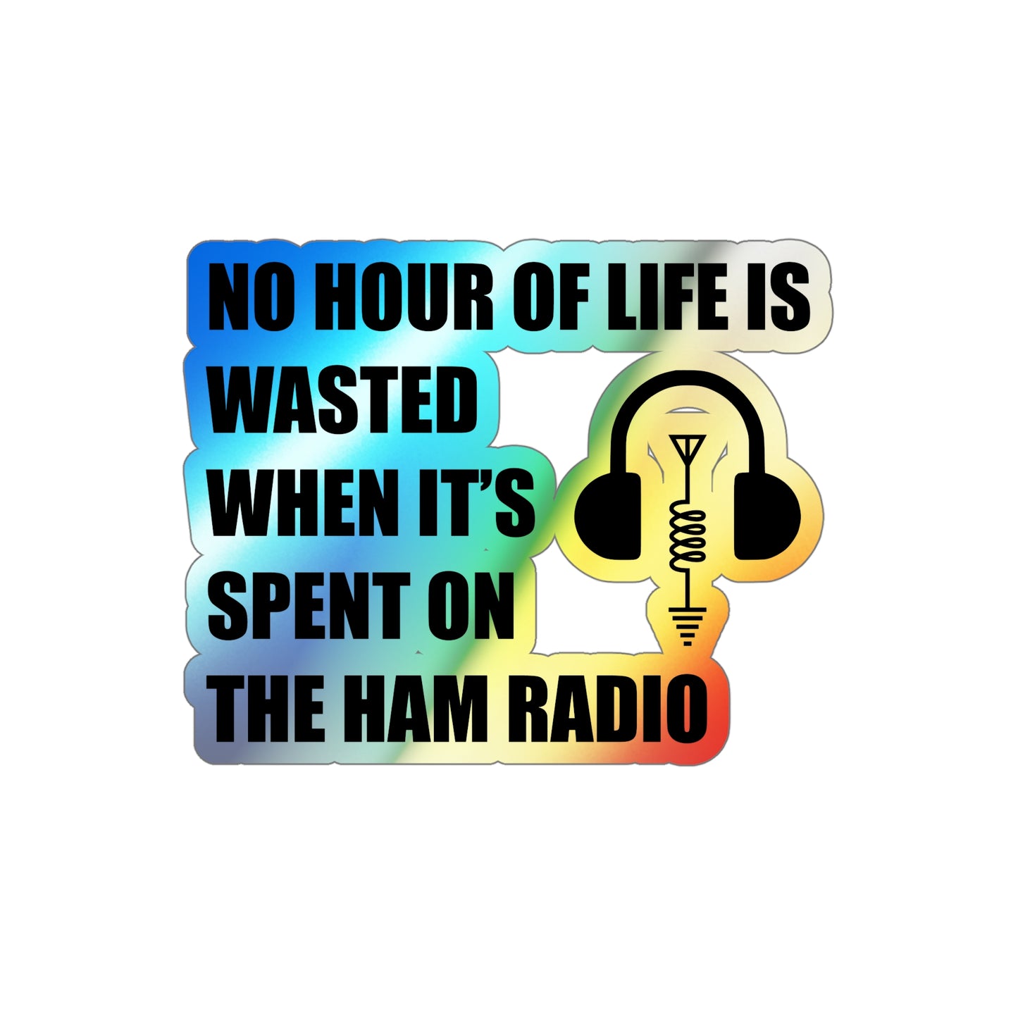 Amateur Ham Radio Operator Stickers Holographic Vinyl - Morse Code & DXing for Radio Enthusiasts Decal