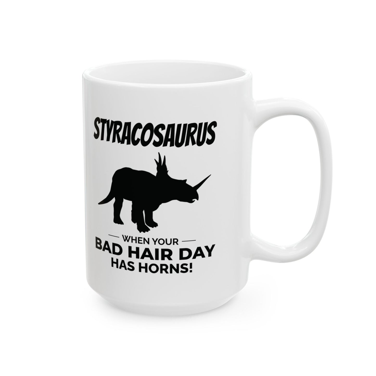 Taza con fósil de dinosaurio - Styracosaurus, cuernos - Regalo con humor sobre dinosaurios 