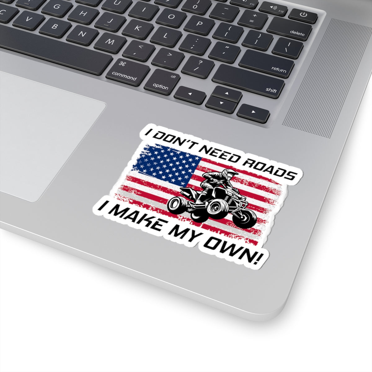 ATV Racing Sticker Vinyl - American Flag Quad Bike Decal for Off-Road Enthusiasts & Patriot Riders