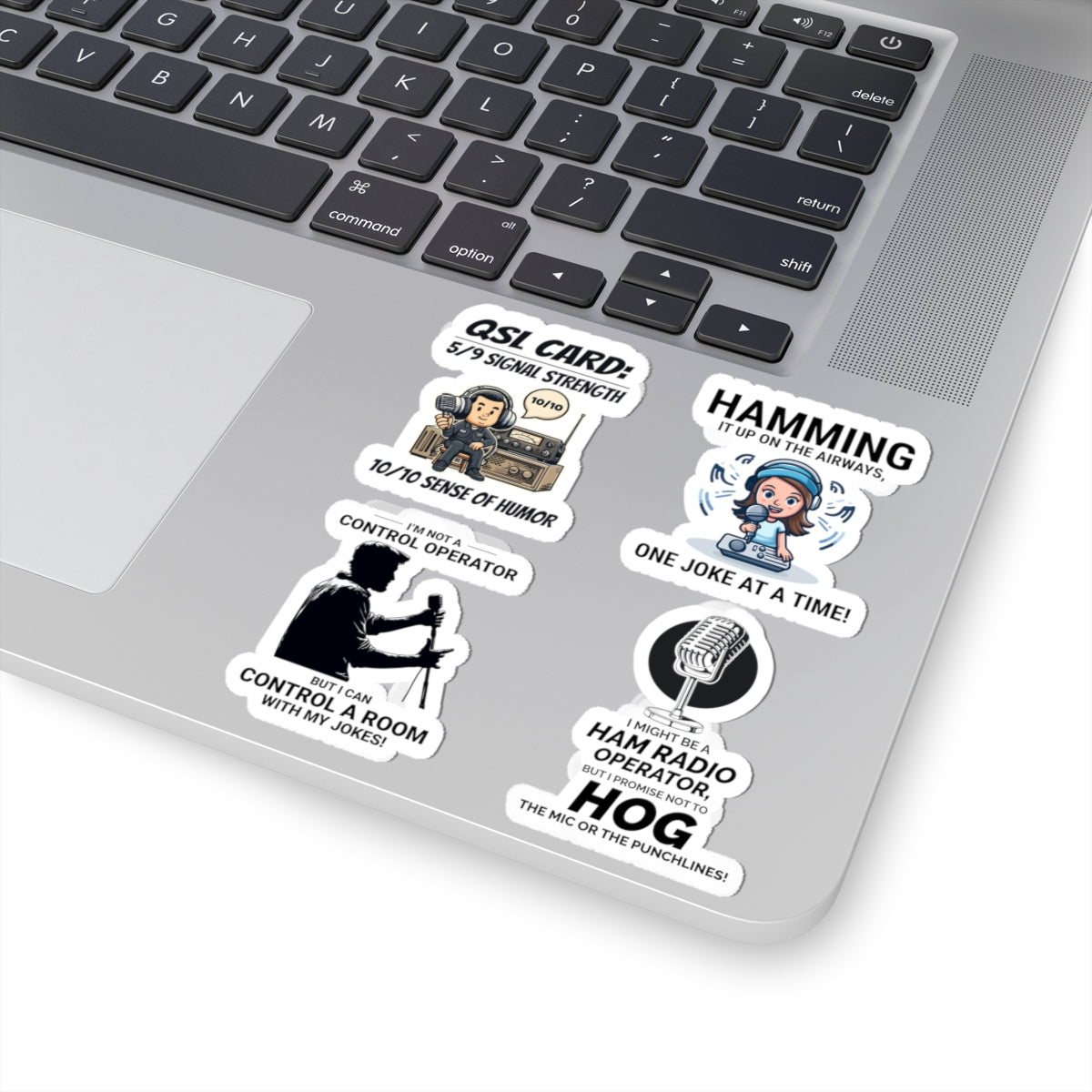 Ham Radio Sticker Pack – 4 PCS Funny QSL Signal Humor Decals for Amateur Operators Airwave Comedy Fans