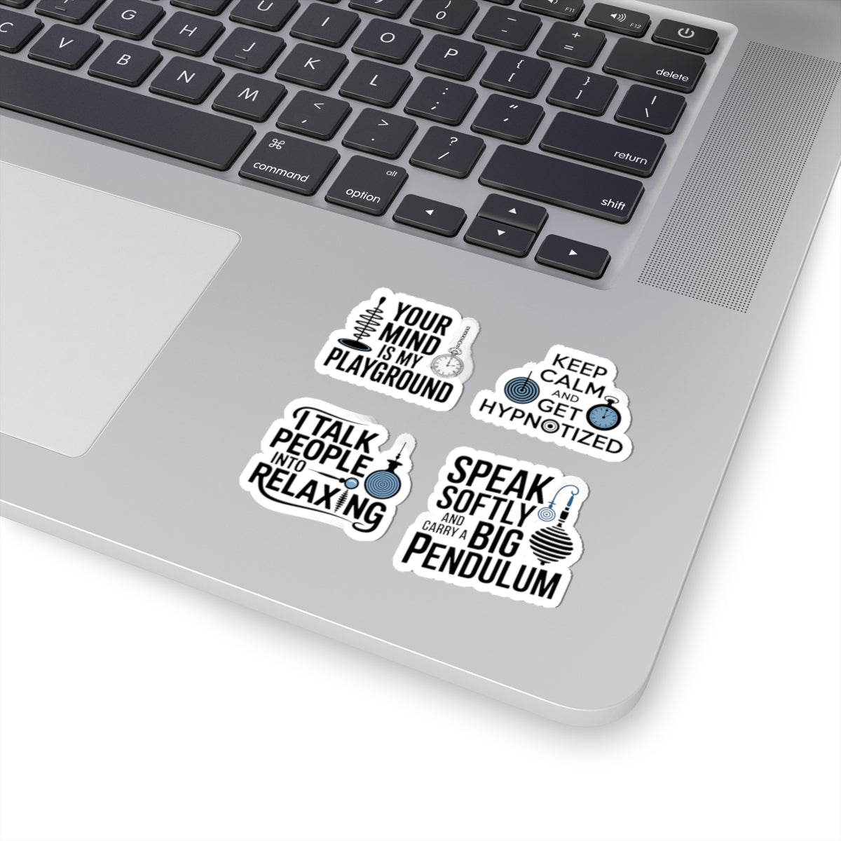 Hypnotherapy Sticker Pack – 4 PCS Witty Relaxation Expert Decals for Hypnotists Mind Wellness Professionals