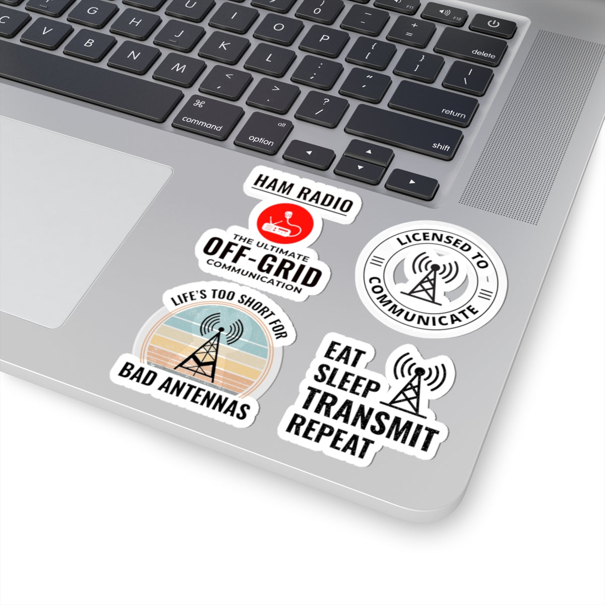 Ham Radio Sticker Pack – 4 PCS Retro Off-Grid Transmit Decals for Amateur Radio Operators Hobbyists