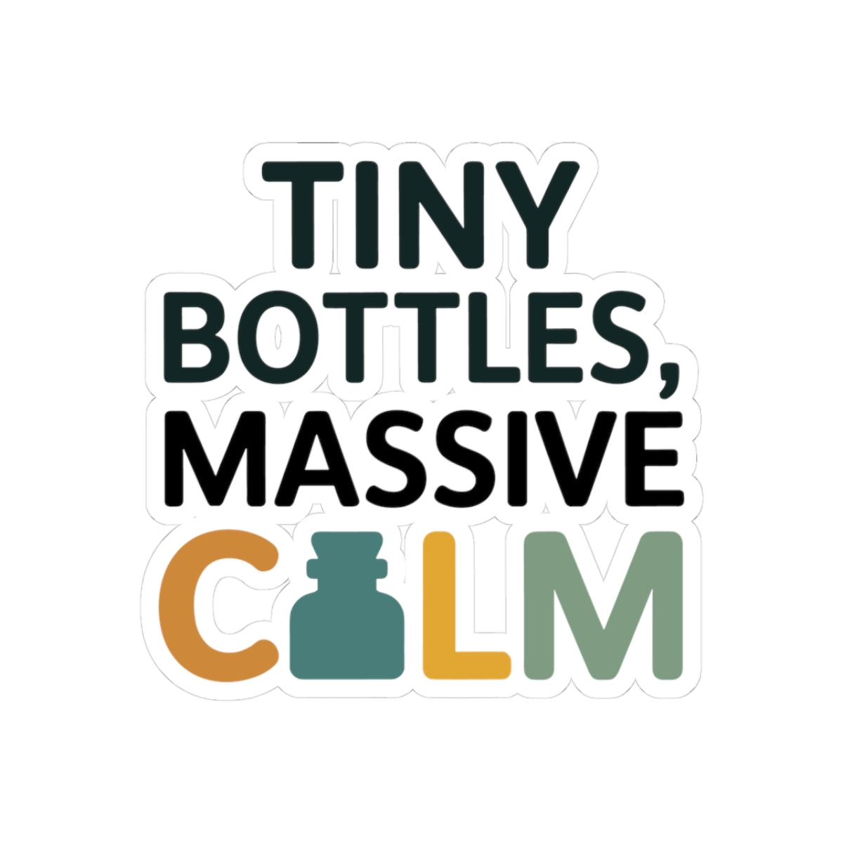 Homeopathy Power Sticker - Tiny Bottle Calm Vinyl Decal for Homeopaths, Natural Anxiety Relief