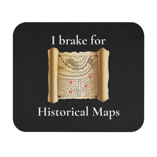 Historical Map Mouse Pad - Vintage Cartography Non-Slip Rubber Base for History Lovers