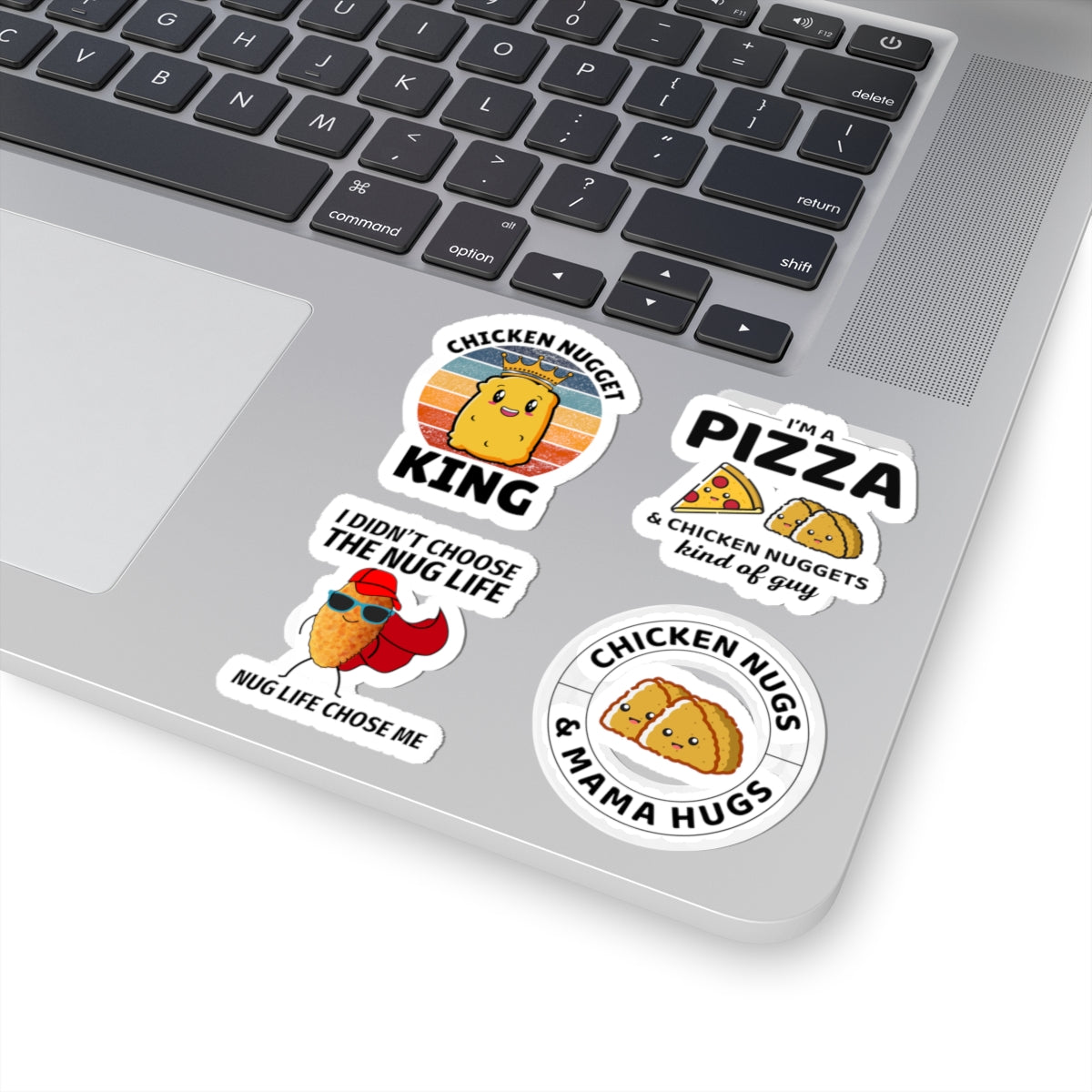 Chicken Nugget King Sticker Pack – 4 PCS Funny Kawaii Food Decals for Nugget Fans Boys Men