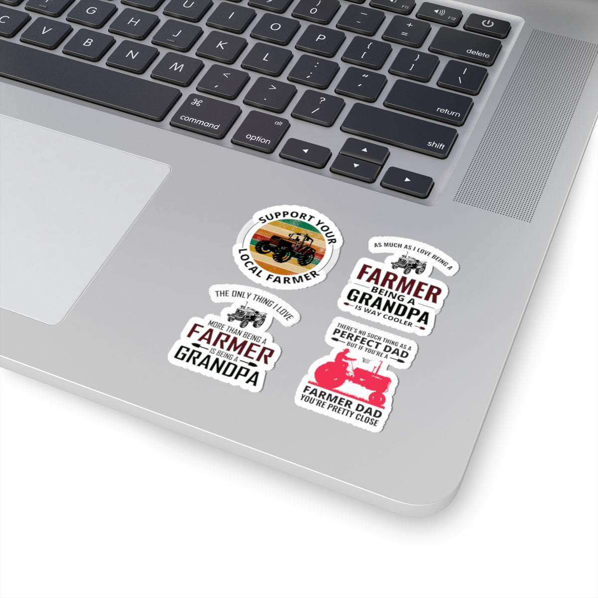 Farmer Sticker Pack – 4 PCS Funny Farmer Grandpa Dad Support Local Decal Set for Farmers Agriculture Lovers