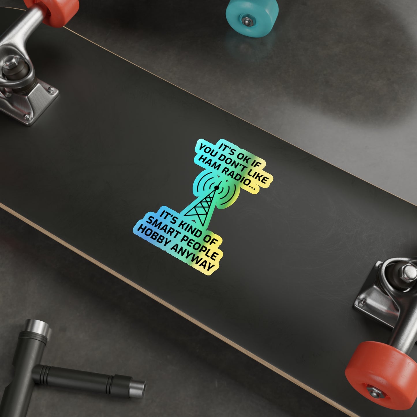 Amateur Ham Radio Operator Stickers Holographic Vinyl Decal - Morse Code & DXing for Tech Enthusiasts