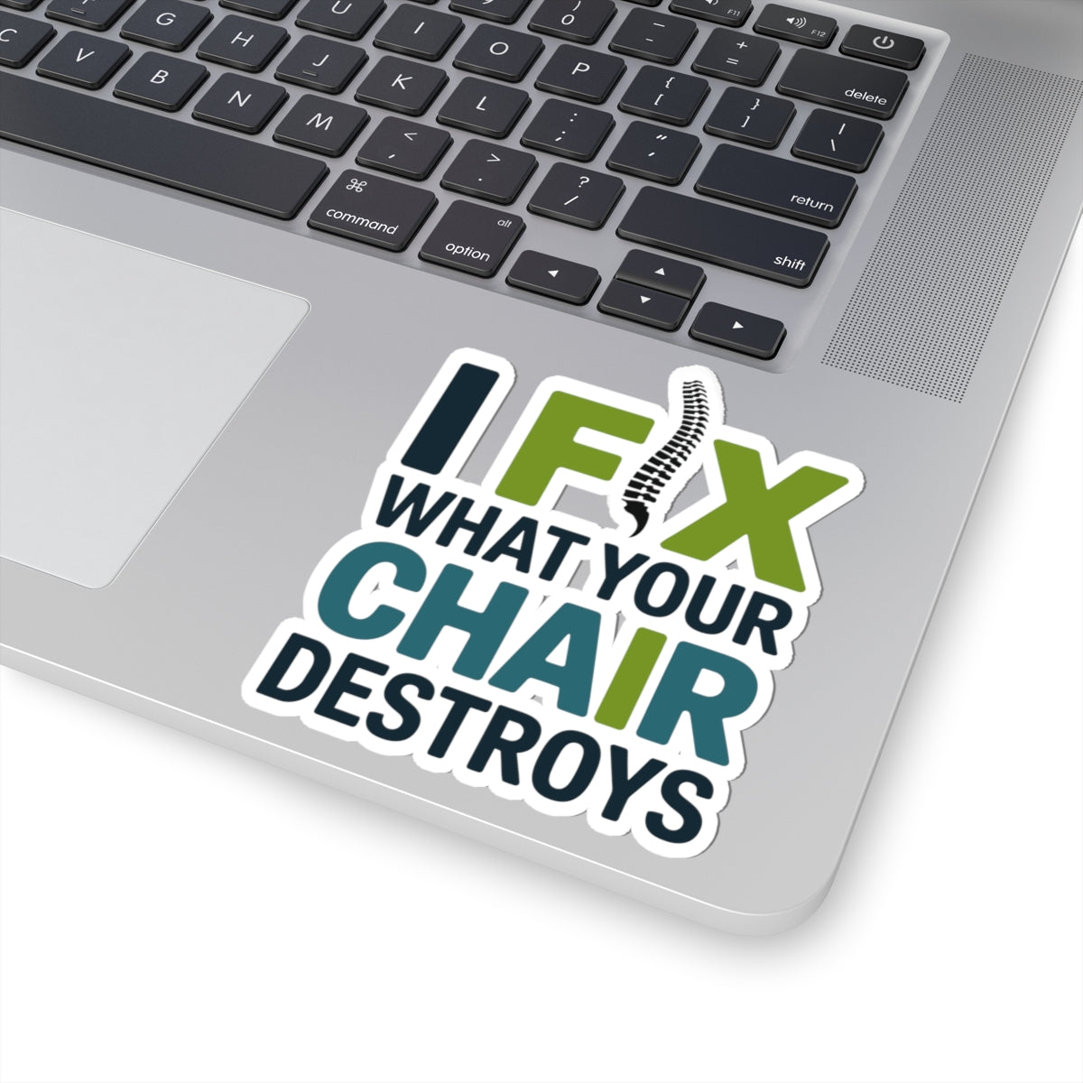 Posture Awareness Sticker - Chair Damage Prevention Vinyl Decal for Chiropractors, Doctors of Chiropractic