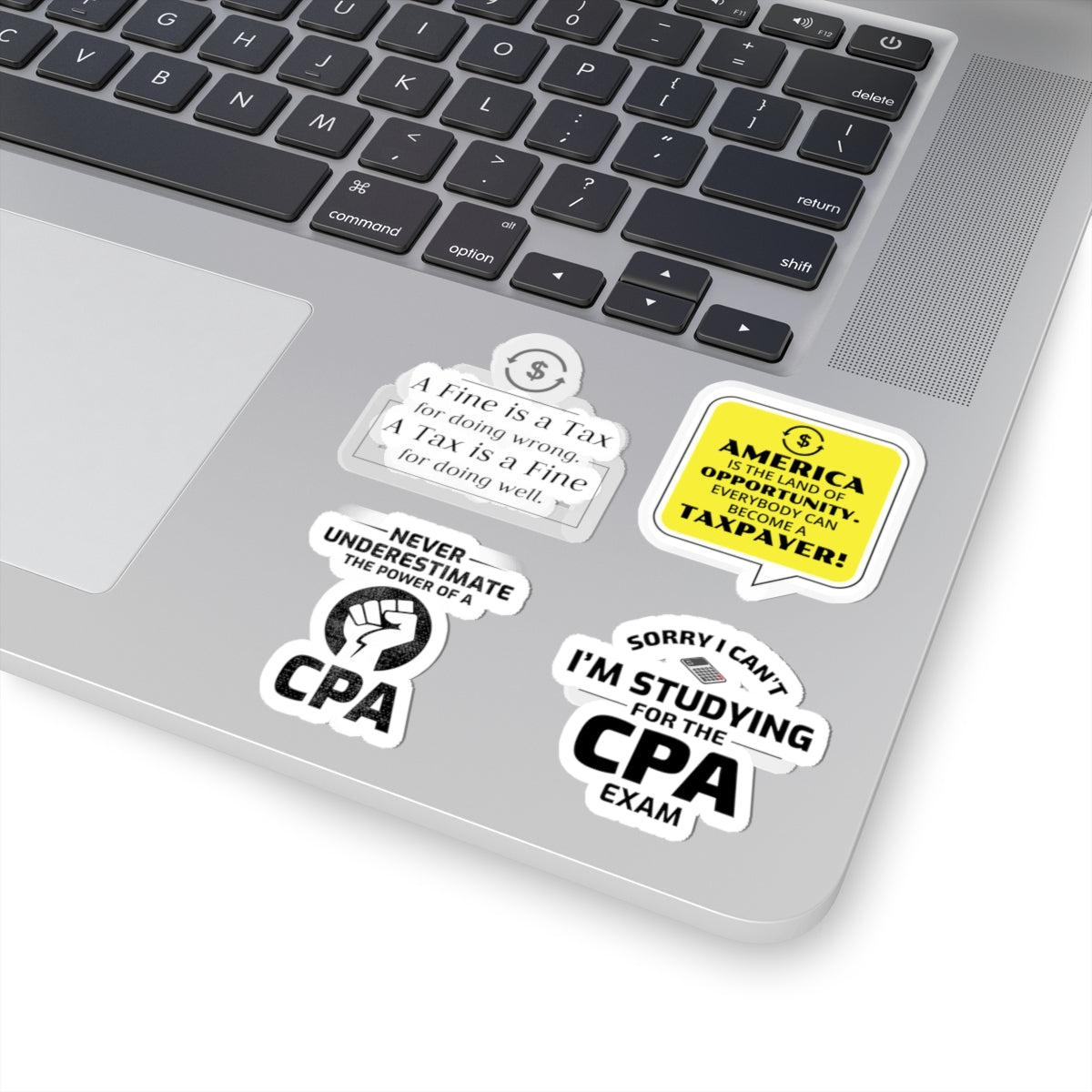 CPA Sticker Pack – 4 PCS Funny Taxpayer Power Decal Set for Accountants CPA Students and Finance Pros