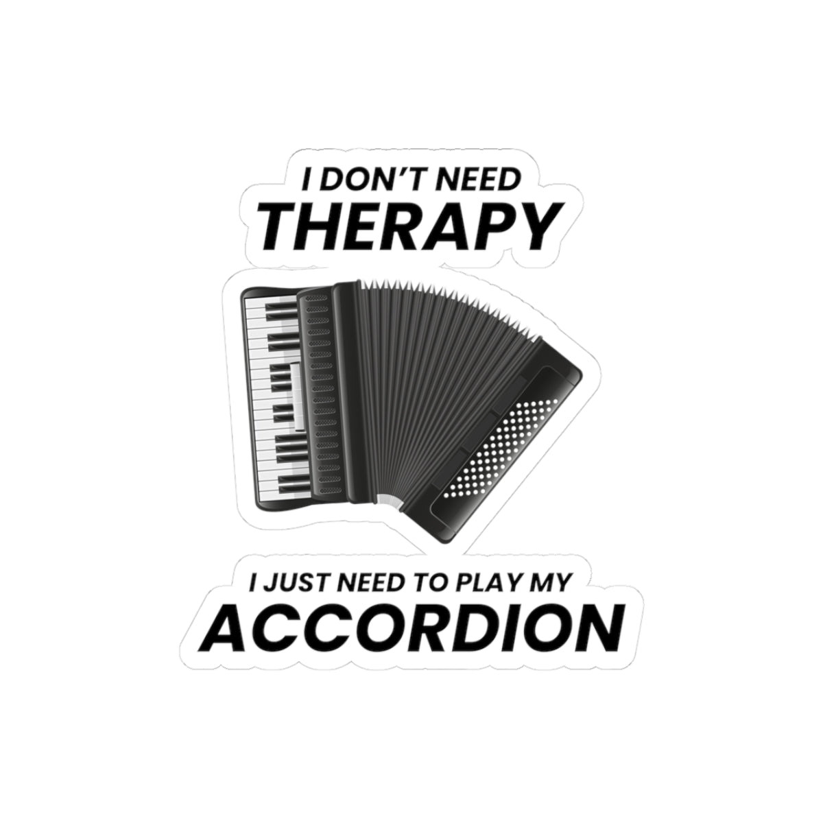 Accordion Therapy Vinyl Decal – Fun Gift for Music Lovers & Accordion Players