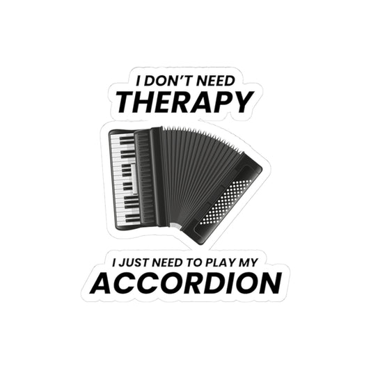Accordion Therapy Vinyl Decal – Fun Gift for Music Lovers & Accordion Players