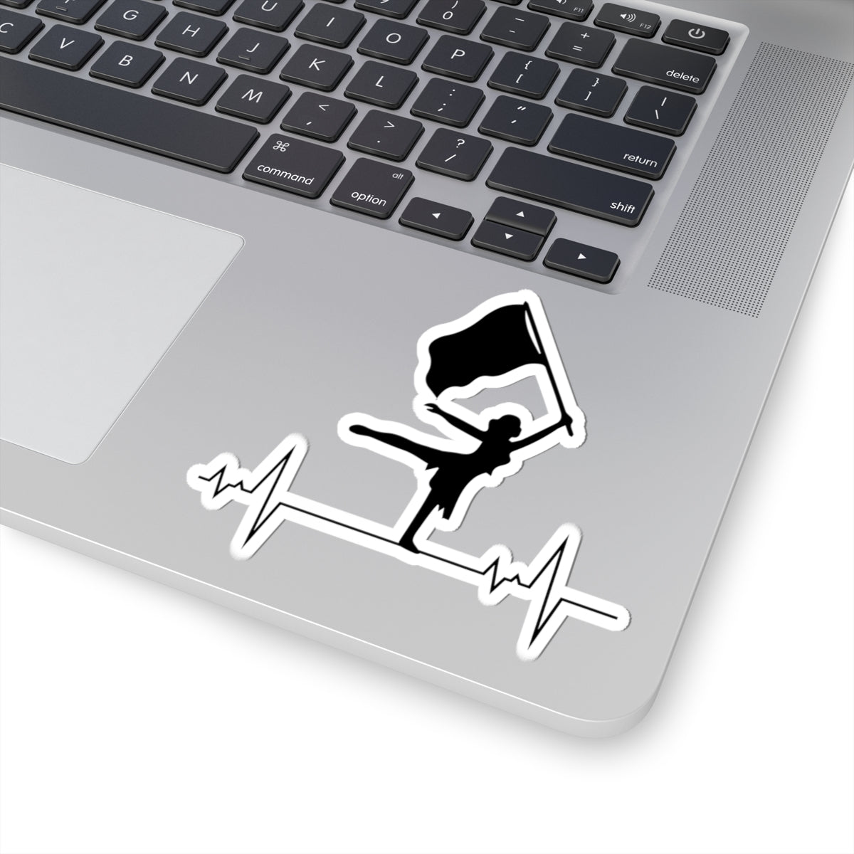 Color Guard Heartbeat Sticker Vinyl: Twirling Dancer, Flag Twirling, Marching Band