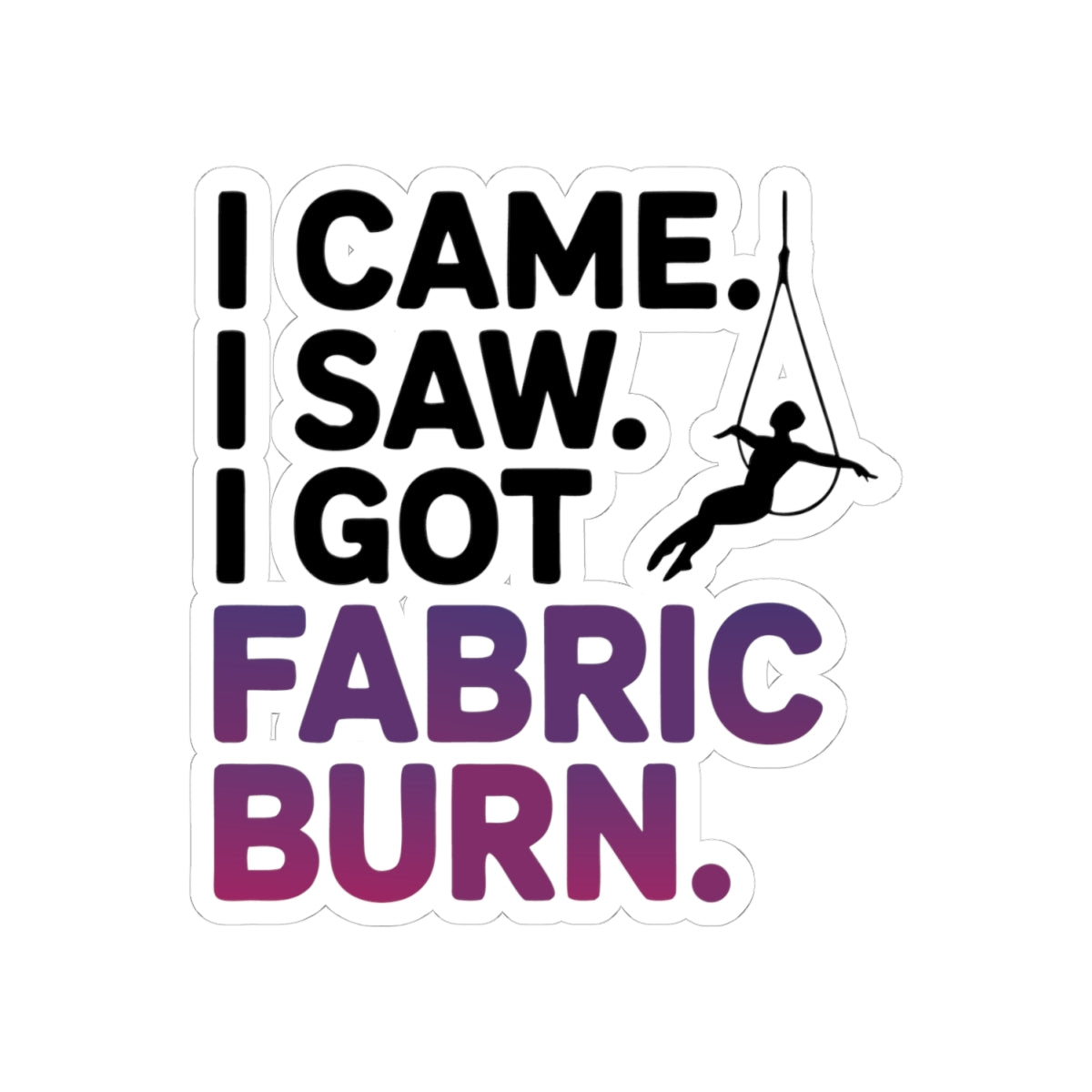 Aerial Silk Sticker – Funny Fabric Burn Quote Decal for Aerialists Lyra Performers and Circus Arts Athletes