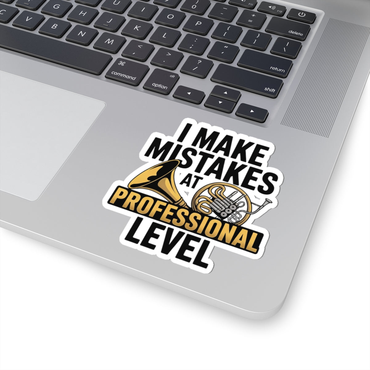 French Horn Humor Sticker - Professional Mistakes Vinyl Decal for Musicians