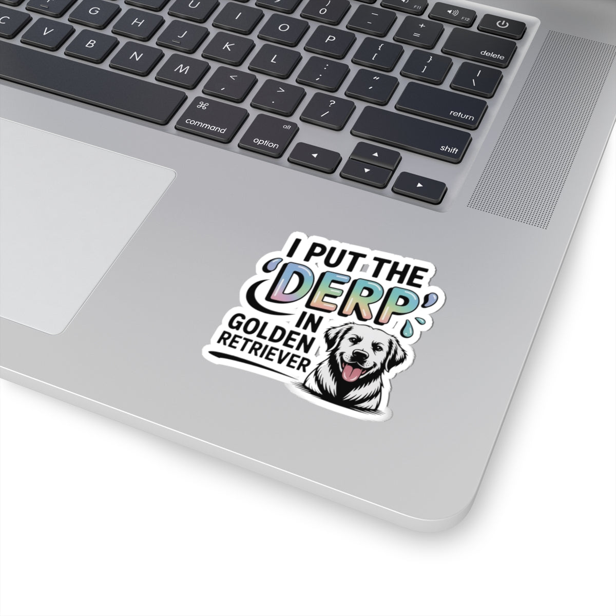 Golden Retriever Derp Sticker - Funny Dog Face Vinyl Decal for Pet Owners Animal Lovers Breed Enthusiasts