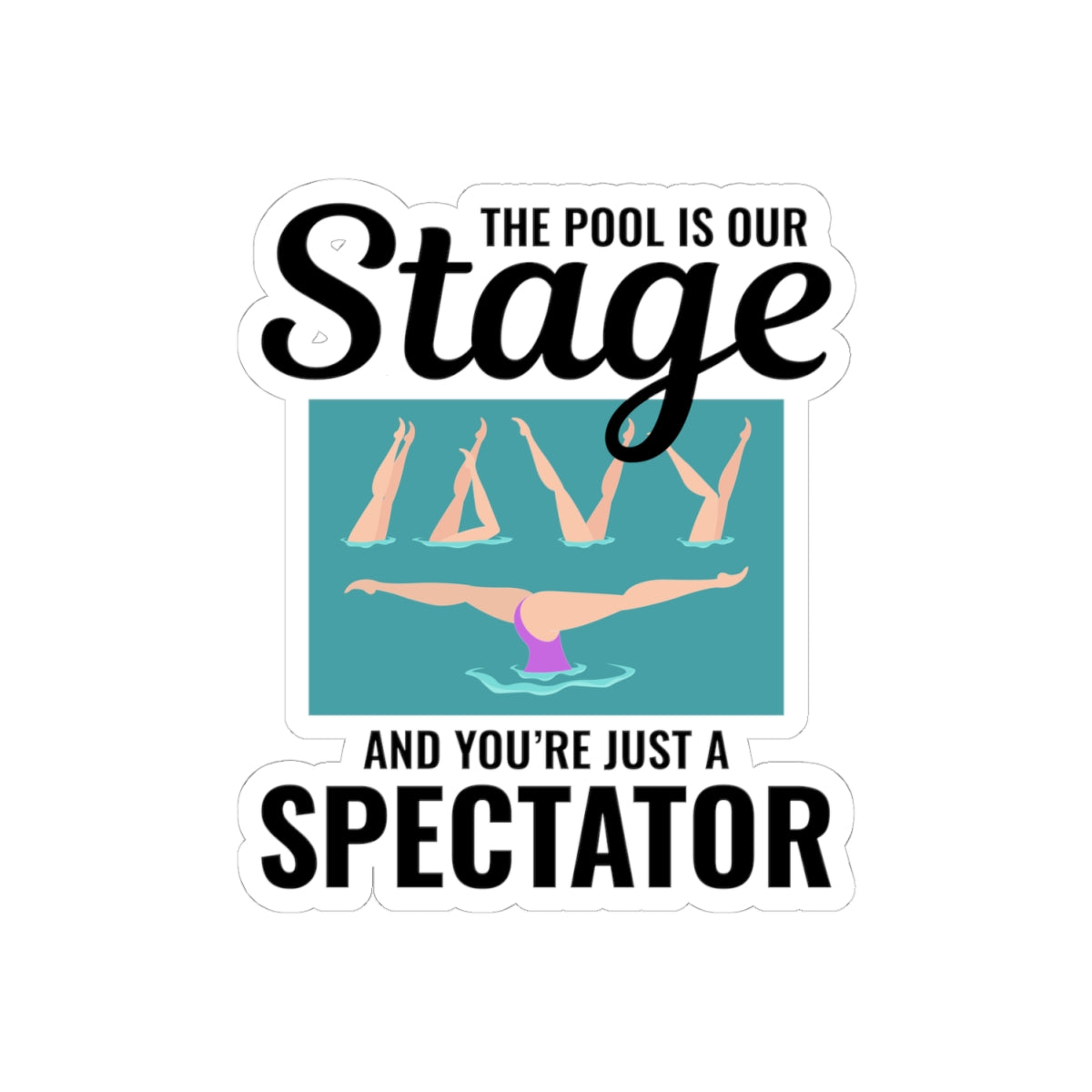 Dramatic Synchronized Swimming Sticker - Pool Stage Vinyl Decal for Performers & Fans