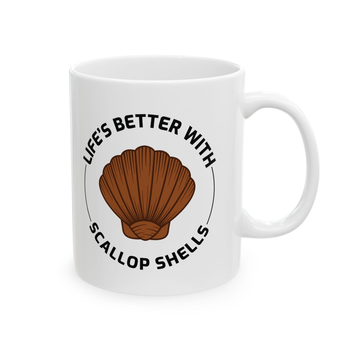Scallop Shell Mug, Ocean Lover, Beach Life Gift