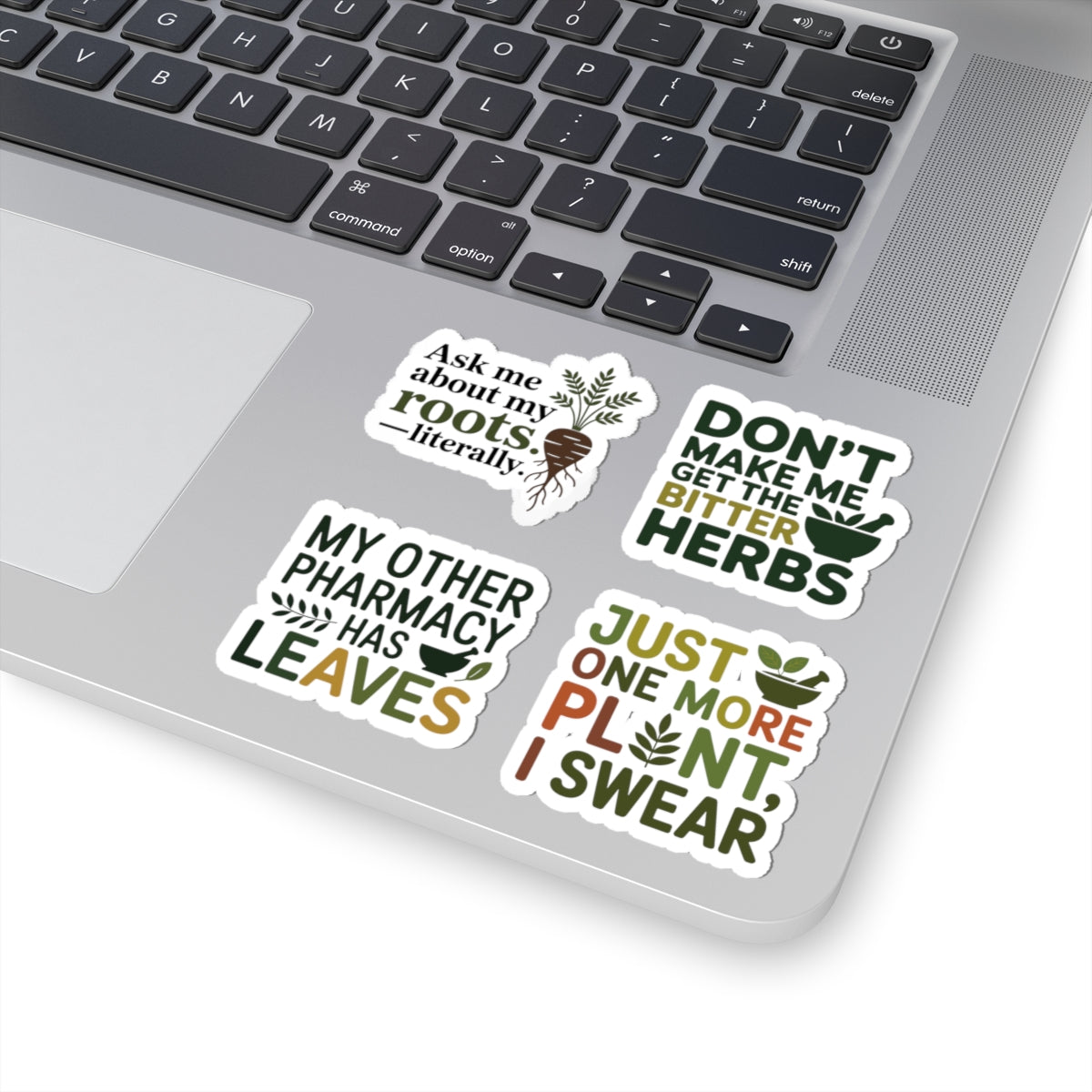 Herbalist Sticker Pack – 4 PCS Funny Bitter Herbs Humor Decals for Plant Collectors Herbal Medicine Fans