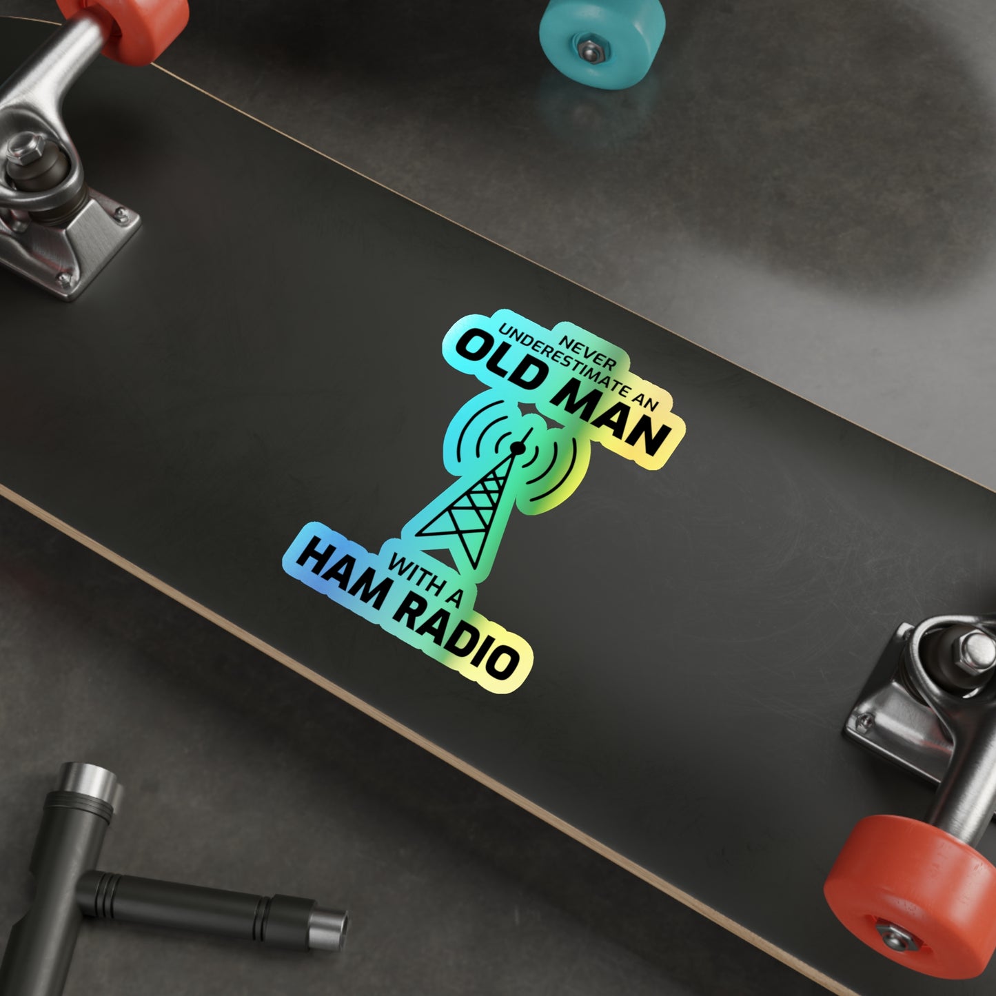 Amateur Ham Radio Operator Stickers Holographic Vinyl Decal - For Veteran Operators