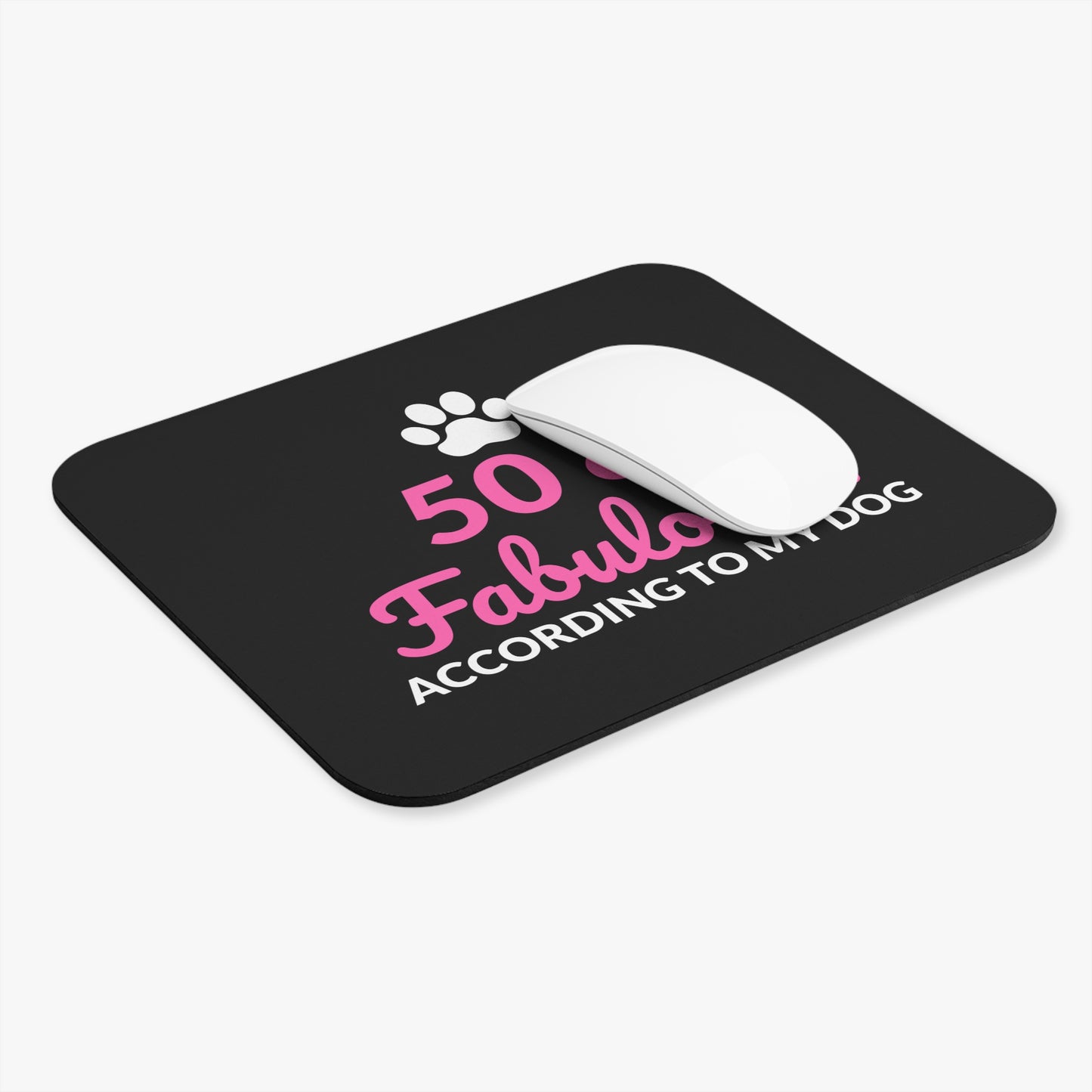 Funny 50th Birthday Mouse Pad - Dog Approved Gift for Women & Men, Non-Slip Rubber Base, Office Desk Accessory