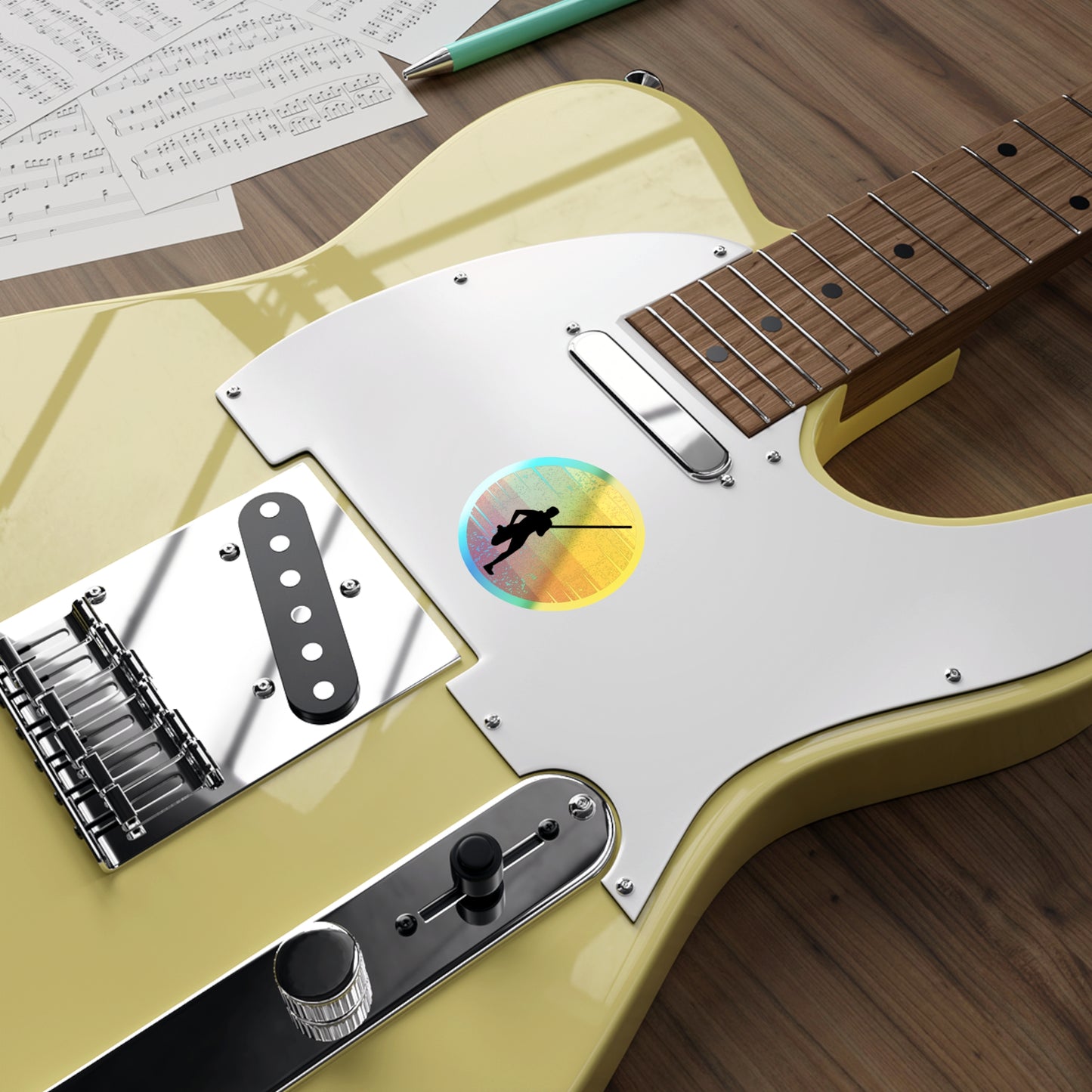 Pole Vault Holographic Stickers - Retro Athlete Design for Sports Enthusiasts