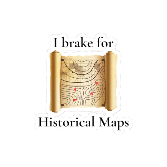 Vintage Cartography Sticker - Historical Map Vinyl Decal for Archivists & Geohistorians