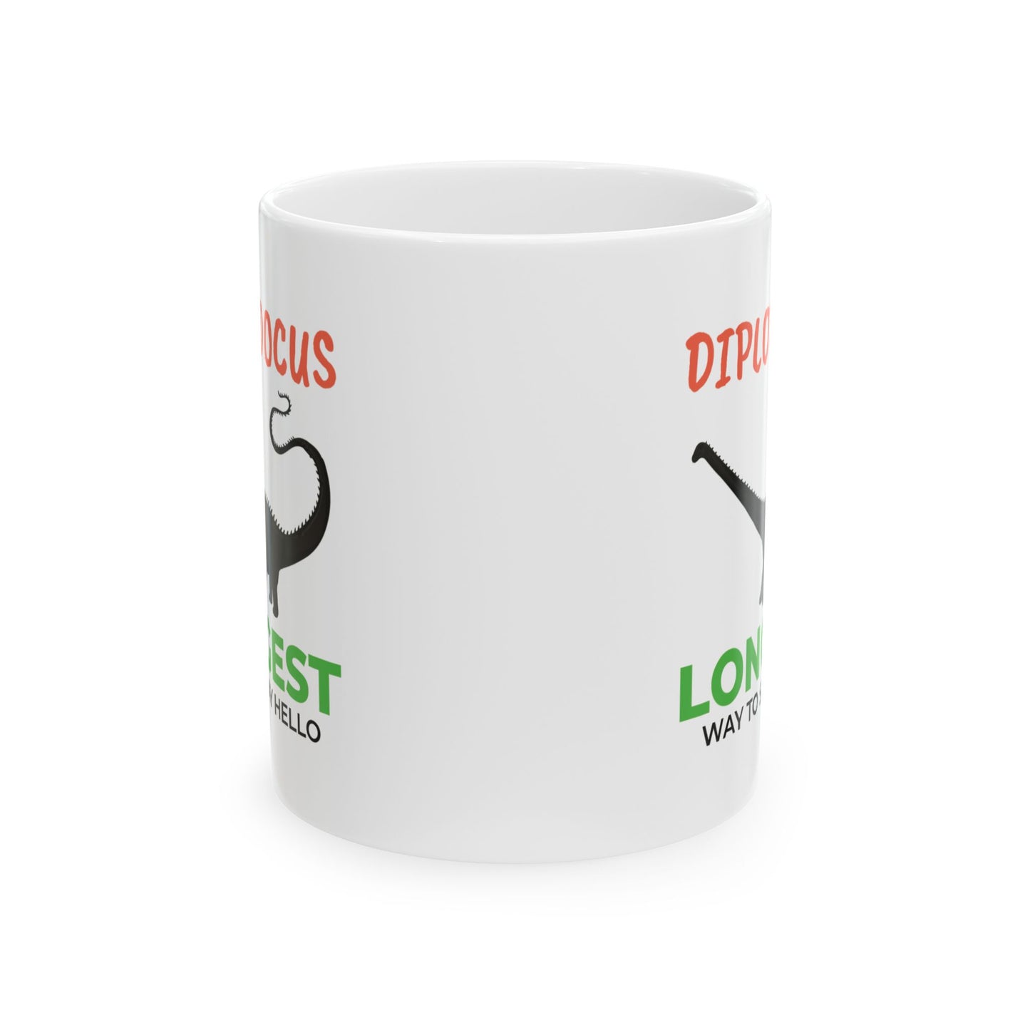 Dinosaur Fossil Mug for Sauropod Enthusiasts Diplodocus Silhouette Design