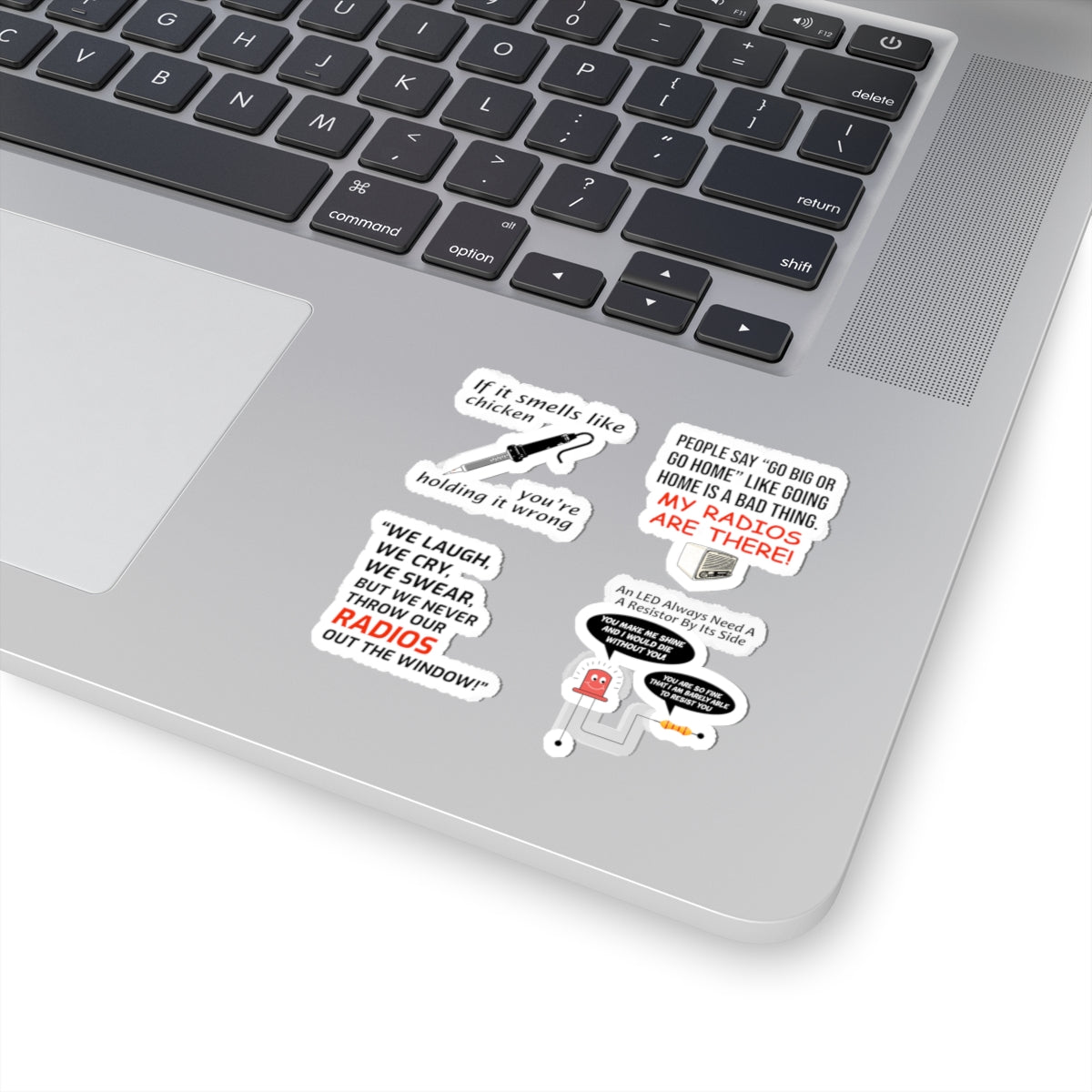 Ham Radio Sticker Pack – 4 PCS Funny Soldering Iron LED Decals for Amateur Hobbyists Electronics Enthusiasts
