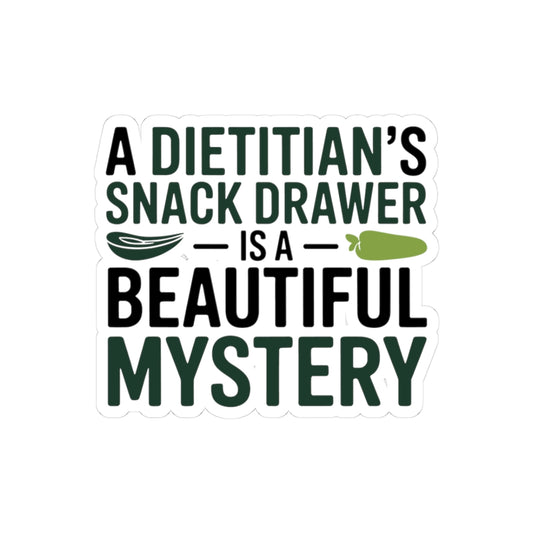Mystery Snack Dietitian Sticker - Playful Drawer Vinyl Decal for Registered Dietitians
