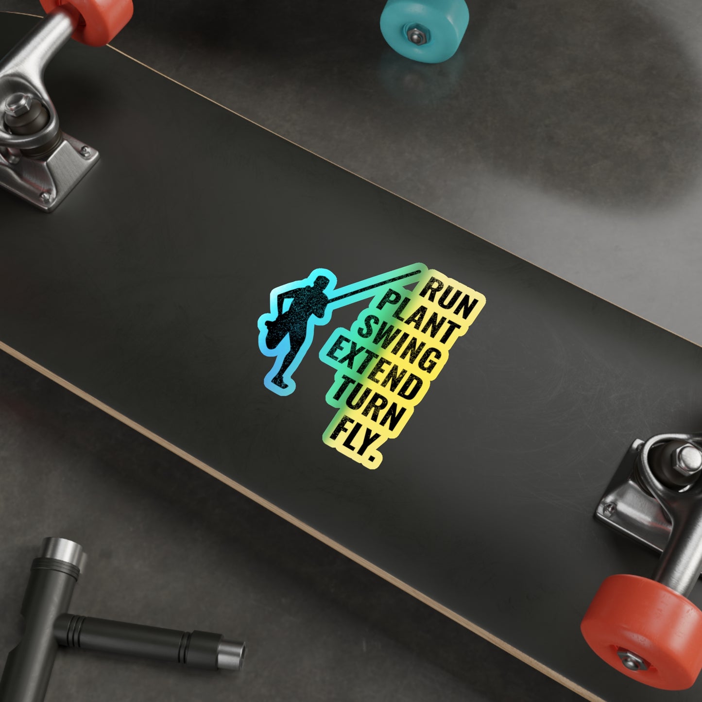 Stabhochsprung-Aufkleber, holografisch – Athleten-Training, Sprungaufkleber für Sportliebhaber