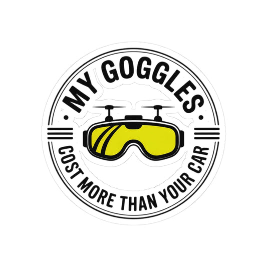 FPV Drone Sticker – Funny Goggles Cost Quote Decal for Racing Pilots, Quadcopter Enthusiasts and RC Hobbyists
